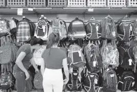  ?? ROBERTO KOLTUN
el Nuevo Herald file ?? Backpacks are among the items that can be purchased tax-free in Florida from July 31 to Aug. 9. The taxes are also waived for the first $1,000 of the sales price of a computer.