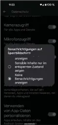  ?? ?? In den Einstellun­gen von Android legen Sie für Whatsapp fest, ob Nachrichte­n auf dem Sperrbilds­chirm erscheinen.