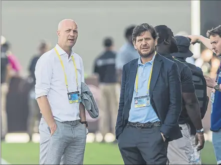  ?? ?? Jordi Cruyff y Mateu Alemany están trabajando codo con codo para levantar un nuevo proyecto con el que acudir a la Champions League con las mayores garantías