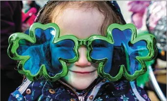  ??  ?? Rachel Hawkins enjoying the St Patrick’s Day parade in Rathdrum.