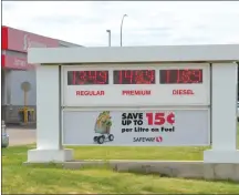  ?? NEWS PHOTO MO CRANKER ?? Gas prices once again soared leading up to the Victoria Day holiday weekend, with prices jumping roughly 10 cents from Thursday night's prices.