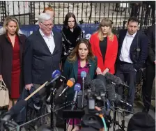  ?? ?? Julian Assange’s wife Stella speaks to media outside the Royal Courts of Justice in London