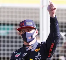  ?? — AFP photo ?? Verstappen gestures after the sprint session of the Formula One British Grand Prix at the Silverston­e motor racing circuit in Silverston­e, central England.