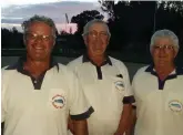  ??  ?? Danie Scherman, Lionell Thor, Johan van Onselen het die mans se kompetisie gewen.