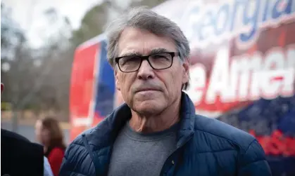  ?? Photograph: Robin Rayne/Zuma Wire/Rex/Shuttersto­ck ?? Rick Perry, pictured while campaignin­g for a Republican Senate candidate in Georgia in January 2021.