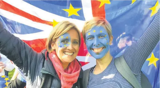  ??  ?? Helen Richardson and Laura Gelder-robertson on the People’s Vote March Pictures: Sarah Daly