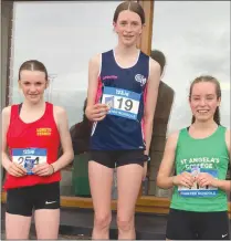  ?? ?? Rachel O’Flynn from Loreto took 2nd place in the junior 1,500m at the Munster Schools Track and Field.
