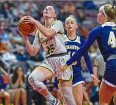  ?? ?? Blackhawk’s Haley Romigh puts up a shot Saturday against Scranton Prep in the Class 4A final in Hershey, Pa.