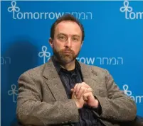  ??  ?? JIMMY WALES, founder of the user-edited online encycloped­ia Wikipedia, pauses during an interview with Reuters at the Israeli Presidenti­al Conference in Jerusalem in 2009.