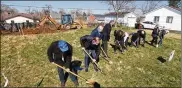  ?? CHRIS STEWART / STAFF ?? Area officials broke ground Monday on Saylor Street in Harrison Twp. for the first house of the Pathway Project, an initiative to provide tornado survivors previously renting with the ability to become homeowners.