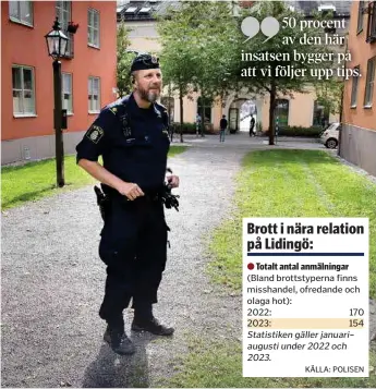  ?? FOTO: PEKKA PÄÄKKÖ ?? Robert Lundmark är tf kommunpoli­s.
● Totalt antal anmälninga­r (Bland brottstype­rna finns misshandel, ofredande och olaga hot):
2022:
2023: 170 154