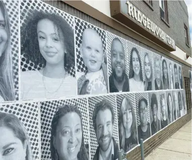  ?? BILL JONES/DAILY SOUTHTOWN ?? Portraits that are part of the “Smiles Are Contagious” project line the wall of Ridgewood Tap on Tuesday along Hardwood Avenue in downtown Homewood.