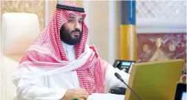  ?? (Saudi Press Agency/Reuters) ?? SAUDI CROWN PRINCE Muhammad bin Salman presides over a meeting in Riyadh on Tuesday.