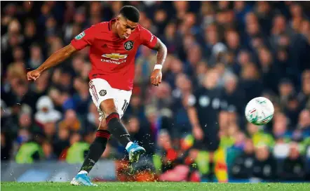 ??  ?? Tough luck: Manchester united will be without Marcus rashford when they face Liverpool in the English Premier League match tomorrow. — reuters