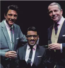  ?? FOTO: VERANSTALT­ER ?? Versetzen ihr Publikum in die 60er-Jahre (von links): Mark Adams (Dean Martin), George Daniel Long (Sammy Davis Jr.) und Stephen Triffitt (Frank Sinatra).