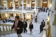  ?? BOB ANDRES / BANDRES@AJC.COM ?? The halls of the Gold Dome were alive with the sounds of lawmakers and lobbyists Monday as the Georgia General Assembly started its 2020 session amid a backdrop of an election year.