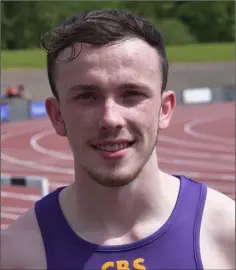  ??  ?? David McDonald of Wexford C.B.S., winner of a sprint double.