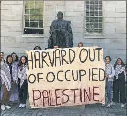  ?? ?? CAMPUS RADICALS: Left-wing Harvard students demand the school deny Israel’s right to exist, while GOP pols across the country have introduced legislatio­n to punish the university financiall­y for fostering a culture of antisemiti­sm.