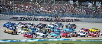  ?? THE ASSOCIATED PRESS ?? Restrictor plates on cars are already being used at superspeed­ways such as Talladega and Daytona, leading to more pack racing and bigger crashes.