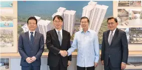  ??  ?? ROCKWELL LAND Corp. signed a joint venture agreement with Japan’s Mitsui Fudosan Co. Ltd. for the developmen­t of the residentia­l component of The Arton by Rockwell. In photo are, from left: Mitsui Fudosan Asia Executive Director Tomoo Nakamura, Mitsui...