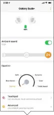  ??  ?? An app for both Android and iOS helps enhance the overall user experience of the Galaxy Buds+.