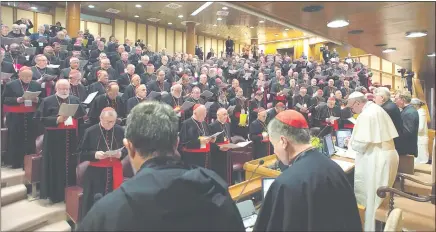  ??  ?? Las víctimas de abuso sexual y encubrimie­nto por parte del clero describen durante la cumbre vaticana el horror padecido en el interior de la Iglesia. El papa Francisco pidió al clero “medidas concretas”. (AFP)