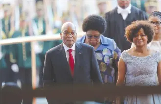  ?? (Sumaya Hisham/Reuters) ?? PRESIDENT JACOB ZUMA arrives ahead of his State of the Nation Address to a joint sitting of the National Assembly and the National Council of Provinces in Cape Town on February 9.