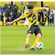  ?? FOTO: AP ?? Knotenlöse­r: Dortmunds Mahmoud Dahoud trifft zum 1:0.