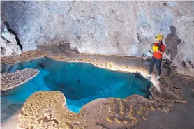  ?? COURTESY OF RAINER STRAUB ?? The deep, isolated Lechuguill­a Cave in New Mexico is home to some 500 species of bacteria, many resistant to human-made antibiotic­s. Biologist Hazel Barton says these bacteria may help us fight disease.