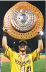  ?? Contribute­d photo ?? Monroe’s Thomas Milone helped lead the Brisbane Bandits to an Australian Baseball League championsh­ip in the winter of 2017.