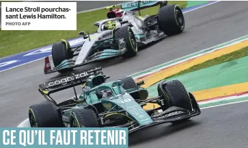  ?? PHOTO AFP ?? Lance Stroll pourchassa­nt Lewis Hamilton.