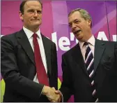  ??  ?? Carswell and Farage: a strained relationsh­ip