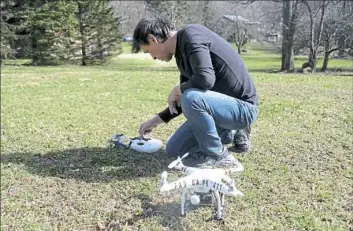  ??  ?? David Uhrinek gives a class on purchasing drones and provides hands-on experience for operating one. “I enjoy the students’ thrill of exploring something new,” he said.