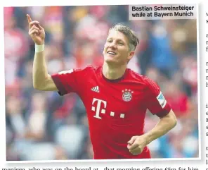  ??  ?? Bastian Schweinste­iger while at Bayern Munich