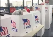  ?? MEDIANEWS GROUP FILE PHOTO ?? During an April 25 demonstrat­ion in Pottstown, potential voters filled out fake ballots as part of the effort to familiariz­e themselves with new voting machines.