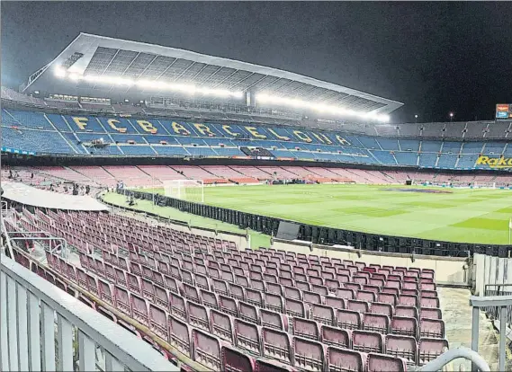  ?? FOTO: MANEL MONTILLA ?? El Camp Nou recibirá pronto a los aficionado­s del Barça, que si todo sigue según lo previsto, apoyarán al equipo en el tramo definitori­o de LaLiga Santander