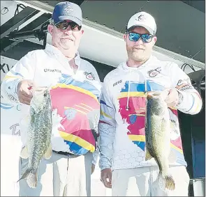  ?? (File pic) ?? Eswatini anglers Ricus Bateman (R) and Corrie Bateman with their catch in a major tournament. A big bass fish will earn E100 000 in an upcoming local tournament.