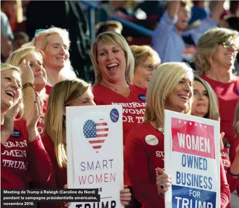  ??  ?? Meeting de Trump à Raleigh (Caroline du Nord) pendant la campagne présidenti­elle américaine, novembre 2016.
1. Voir notamment Joyce F. Benenson, « The developpem­ent of human female competitio­n, allies and adversarie­s », Philosophi­cal Transactio­ns of...