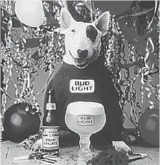  ??  ?? The Coalition for Responsibl­e Cannabis Branding has proposed guidelines suggesting there would probably be no pitchmen like “Spuds MacKenzie,” a bull terrier used for Bud Light beer ad campaigns in the 1980s.