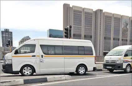  ?? Picture: WILLEM LAW ?? TAKE US SERIOUSLY: Minibus taxis on their way to the taxi rank next to the railway station in central Cape Town. Addressing the challenges of the minibus-taxi industry and its drivers needs a thorough analysis of the root causes denying its growth,...