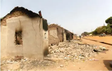  ??  ?? Some of the shops razed by the attackers