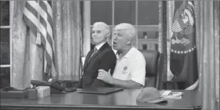  ?? WILL HEATH, THE ASSOCIATED PRESS ?? Kate McKinnon as Attorney General Jeff Sessions and Alec Baldwin as President Trump on “Saturday Night Live.”