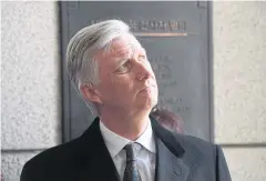  ?? AFP ?? King Philippe of Belgium looks at a monument with the names of Belgian soldiers who fought during the 1950-53 Korean War on March 26 last year.