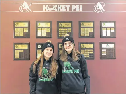  ?? HOCKEY P.E.I. PHOTO ?? Charlotte Murray, left, and Alexa McAllister will represent Hockey P.E.I. at an internatio­nal event for female players from across the country in Calgary on Feb. 15 and 16.