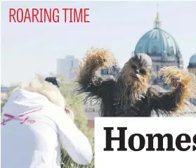  ?? Picture: Reuters ?? A person dressed as Chewbacca during a photocall in Berlin, Germany yesterday to promote