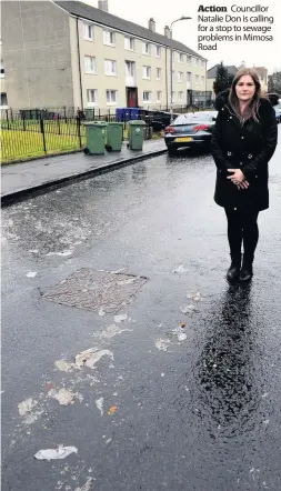  ??  ?? Action Councillor Natalie Don is calling for a stop to sewage problems in Mimosa Road
