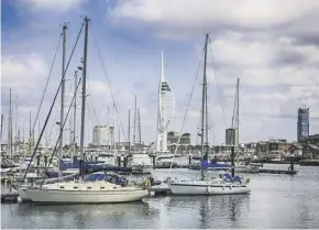  ??  ?? Lauren’s yacht was moored at Gosport, above; Wave Riders, top