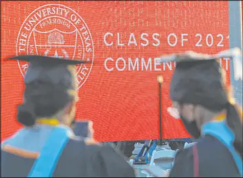  ?? Delcia Lopez The Associated Press ?? Graduates of the University of Texas Rio Grande Valley attend their commenceme­nt ceremony in May. A deadline is fast approachin­g for teachers, librarians, nurses and other public service workers to apply to have their student loan debt forgiven.