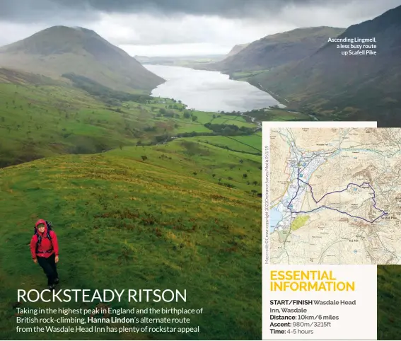  ?? ?? Ascending Lingmell, a less busy route up Scafell Pike