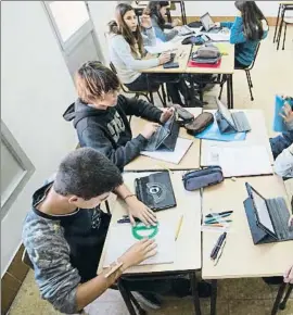  ?? MANÉ ESPINOSA ?? Clase de matemática­s en una escuela de Barcelona